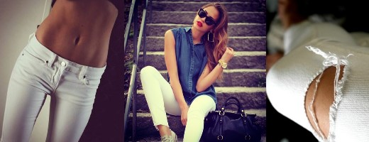 Дівчина в білих джинсах